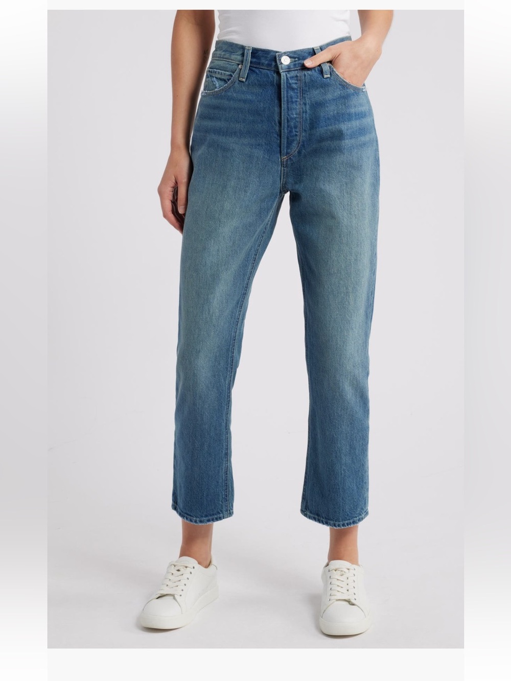 PAIGE Billy High Waist Ankle Straight Leg Jeans color signature size 27 NWT